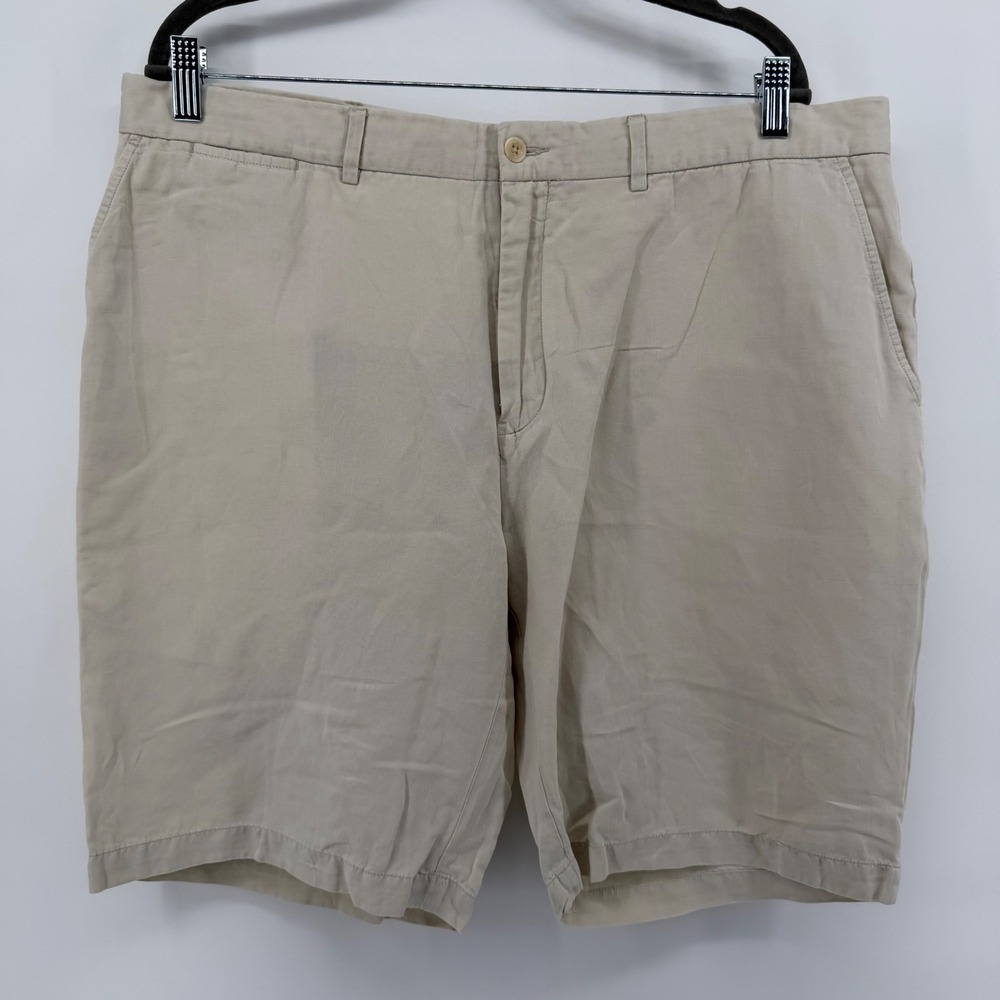 Polo Ralph Lauren Shorts Mens 38 Beige Preston Fit Linen Silk Cotton Chino‎ Y2K